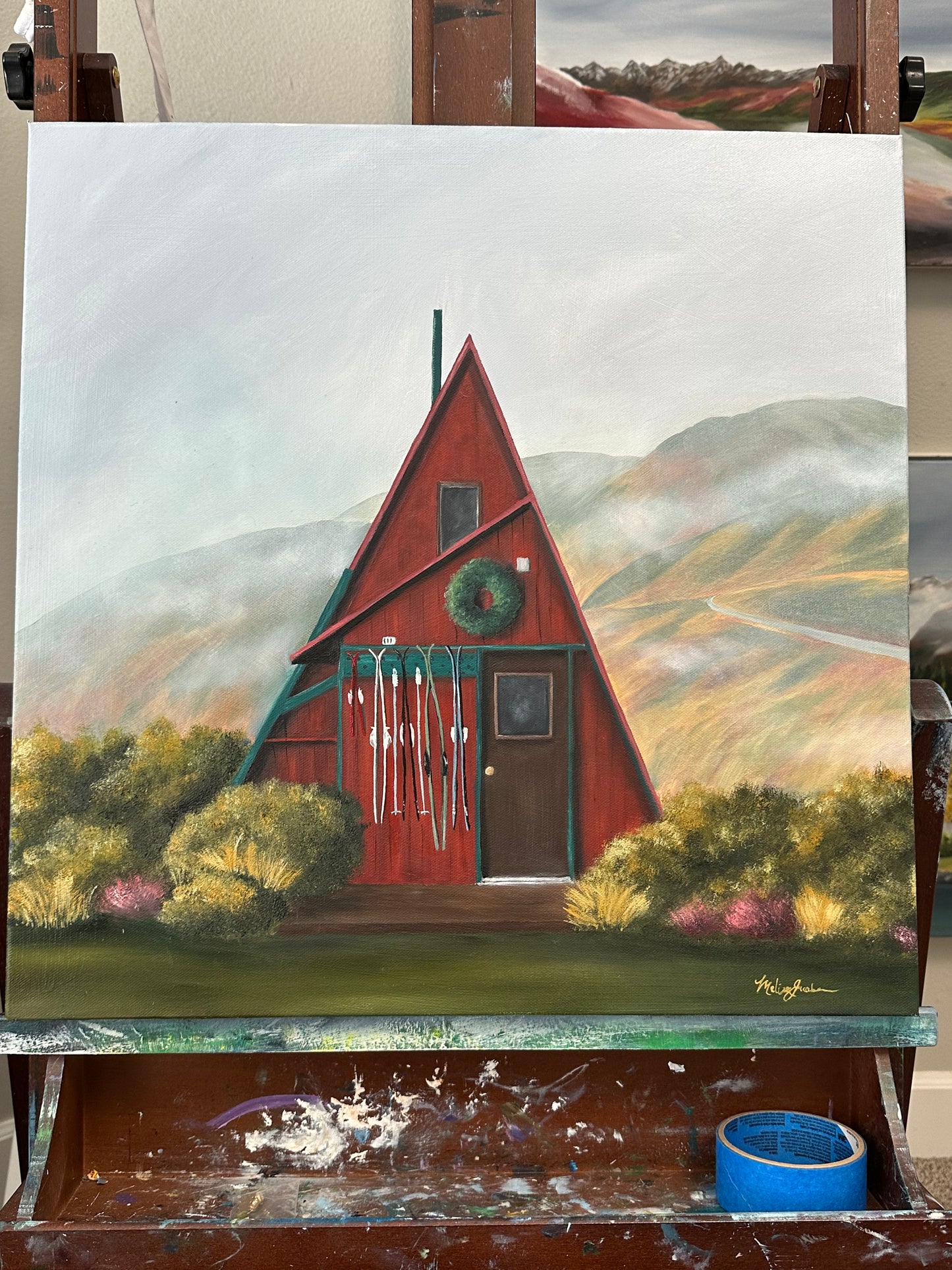 The Cabin in Hatcher Pass Alaska Oil Painting CANVAS PRINT