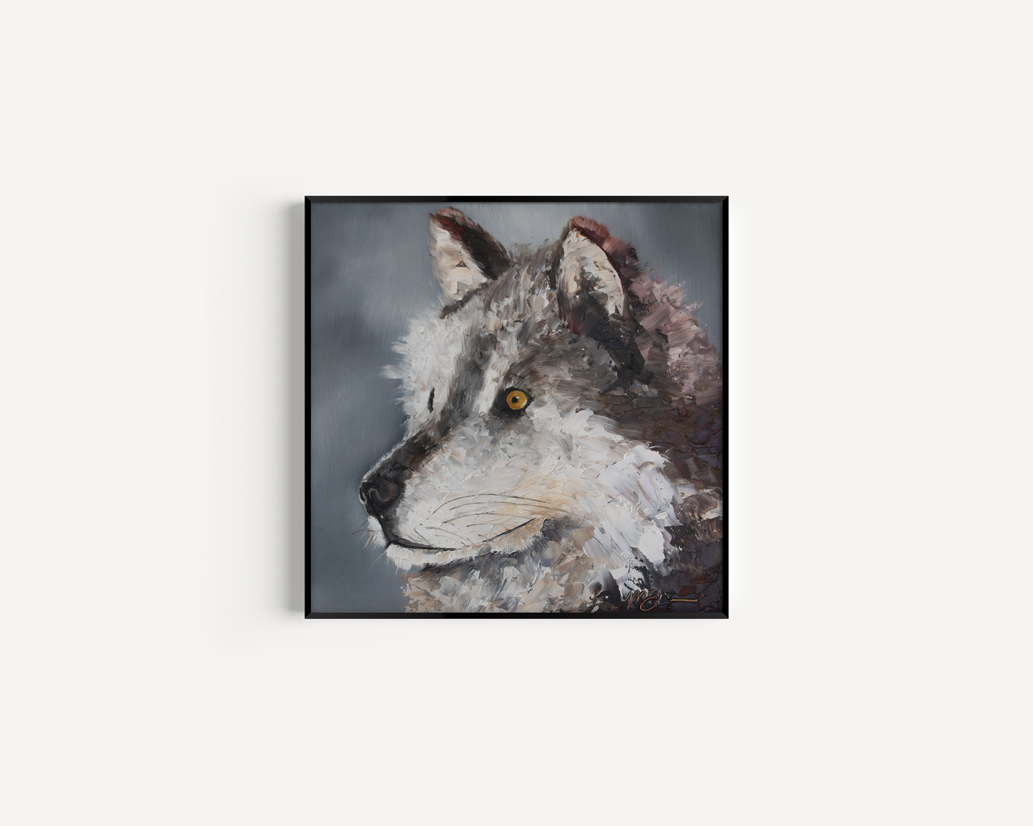 Wolf Alaska Oil Painting CANVAS PRINT