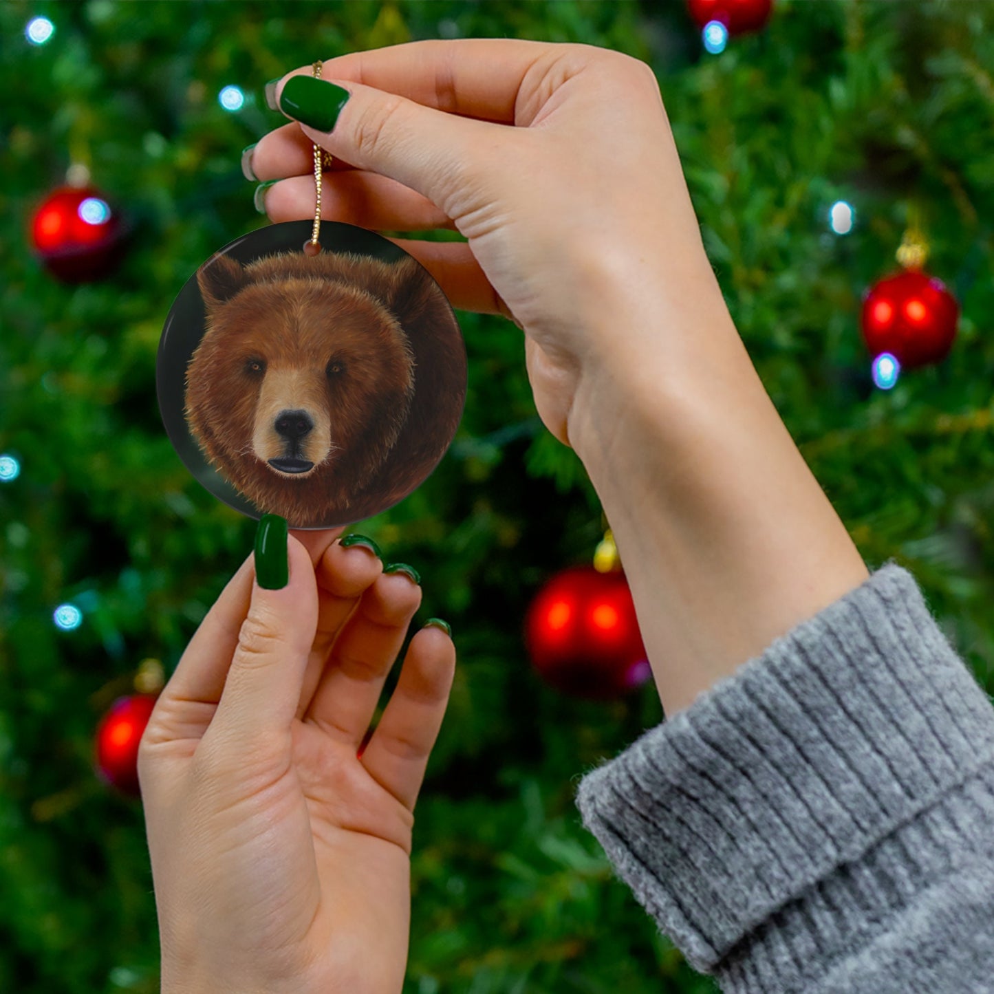 Grizzly Bear Alaskan Wildlife Ornament