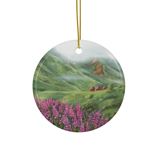 Hatcher Pass Fireweed Alaska Ornament