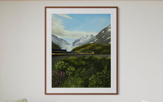 “Glacier Discovery Route” Alaska railroad Fine Art Print