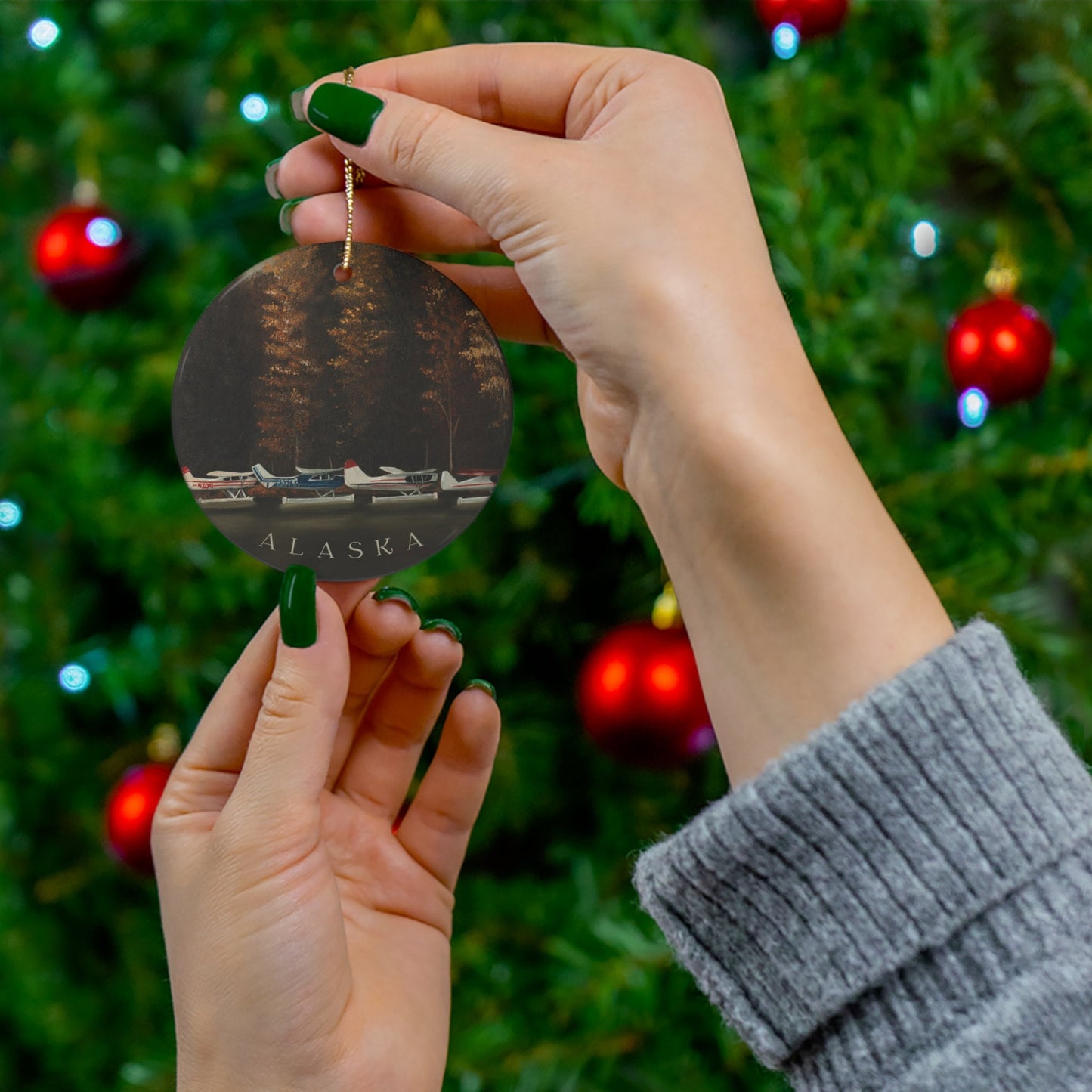 Float Planes on Lake Alaska Ornament