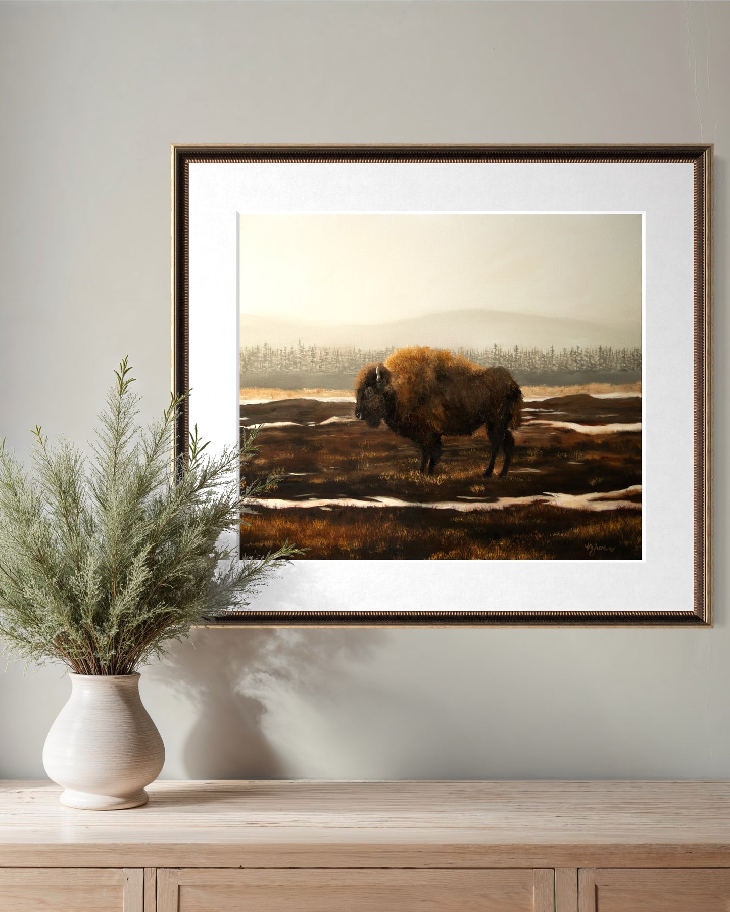 Bison in the Snow Fine Art Print