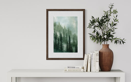 “Where the Mist Gathers” Misty Forrest Fine Art Print