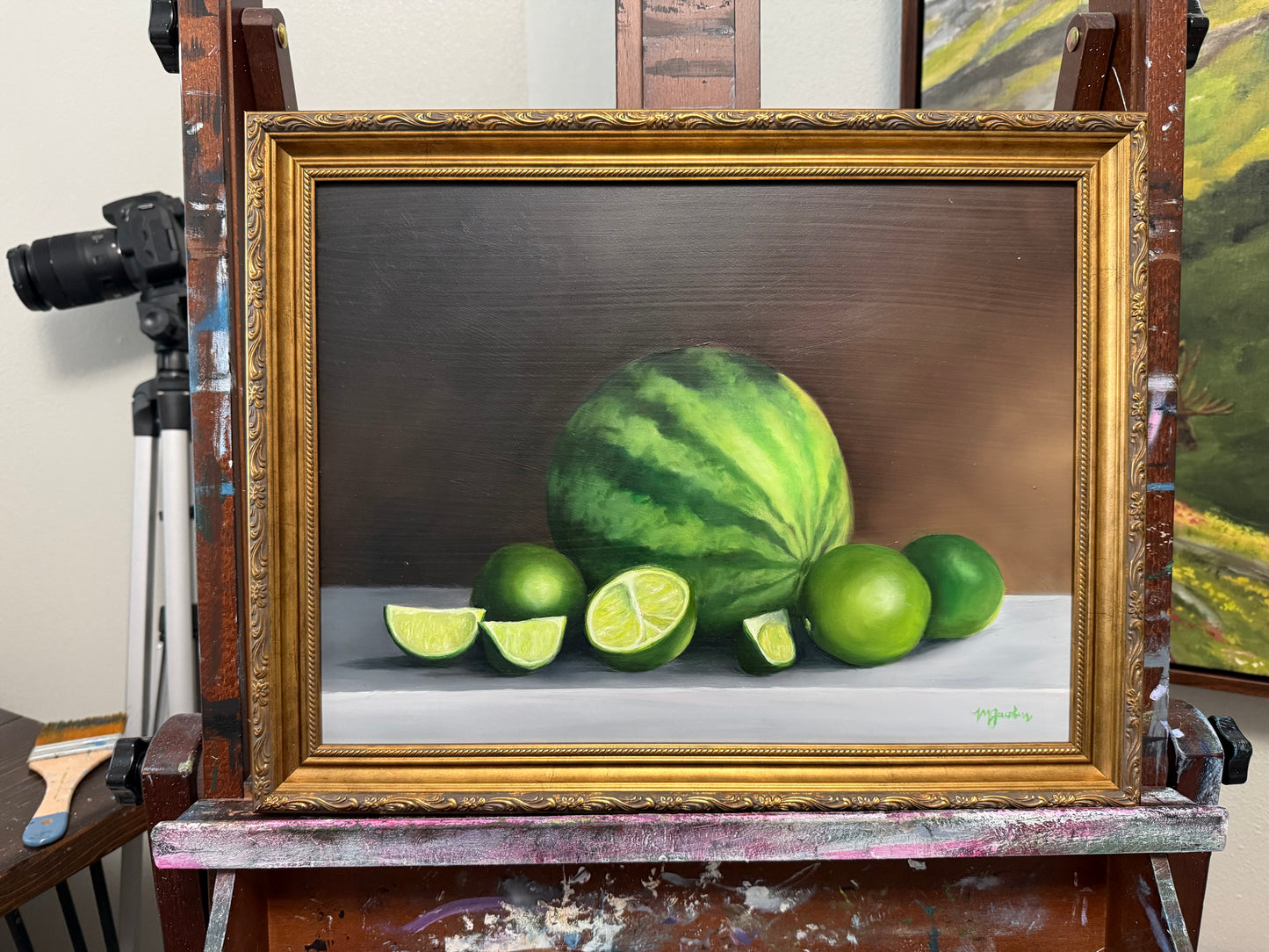 Watermelon and Limes Original Oil Painting