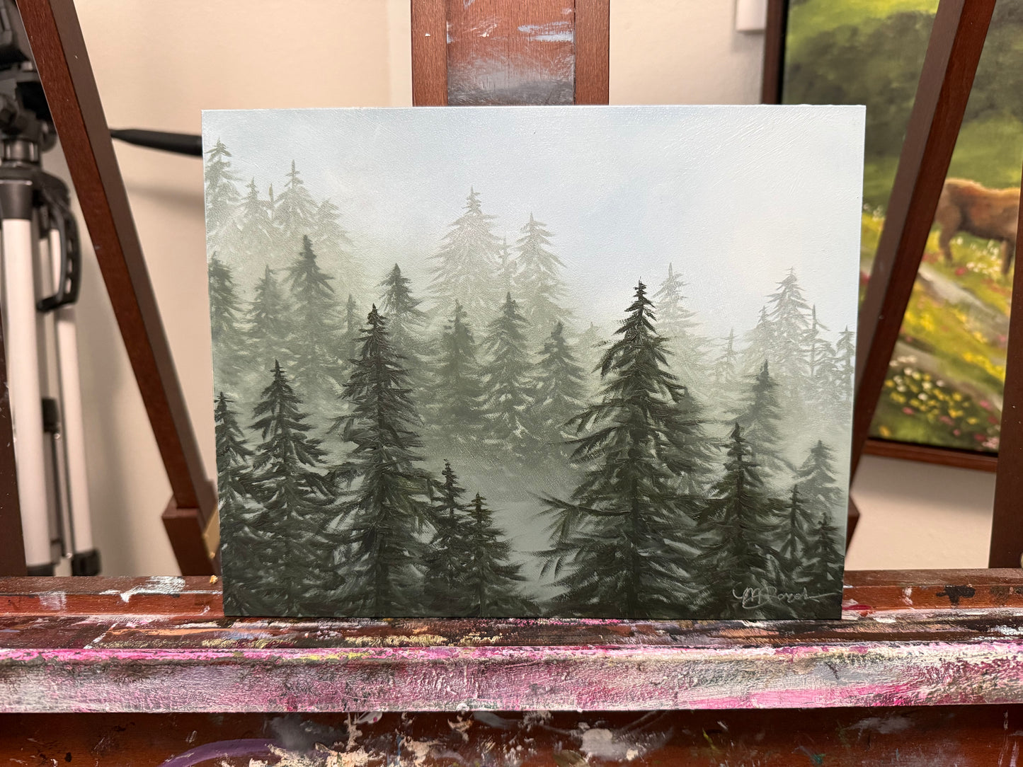 Misty Forest Original Oil Painting