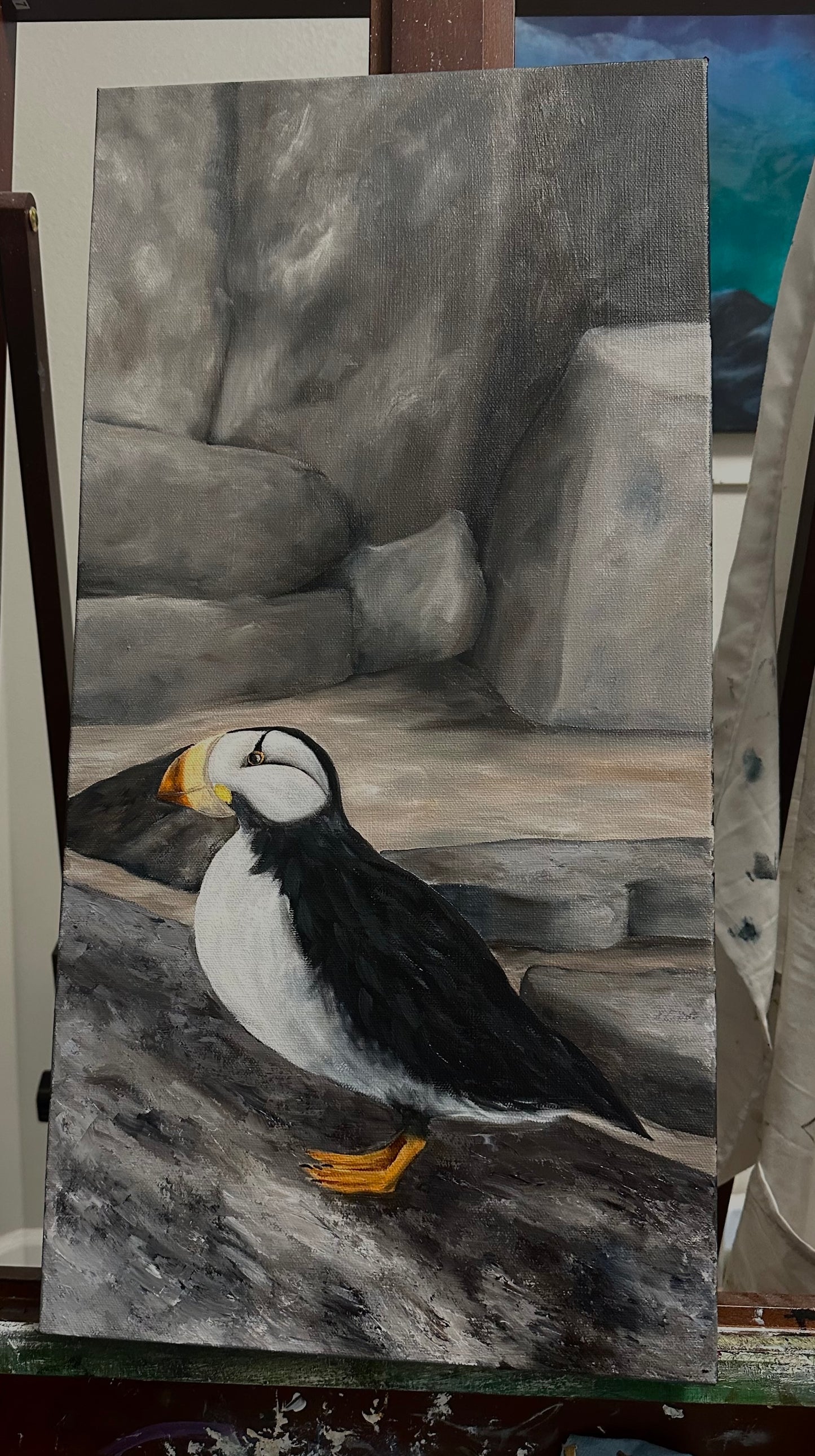 Puffin Original Oil Painting
