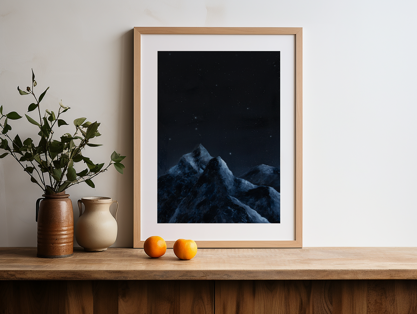 Starry Night Mountain Fine Art Print