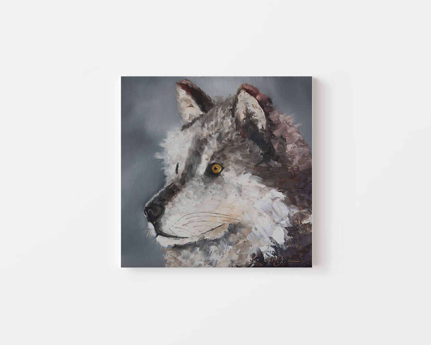 Wolf Alaska Oil Painting CANVAS PRINT